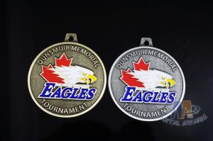 Quality Eagle'S Head Design Metal Awards Medals And Ribbons Sandblasted Effect,Zinc alloy Medals wholesale