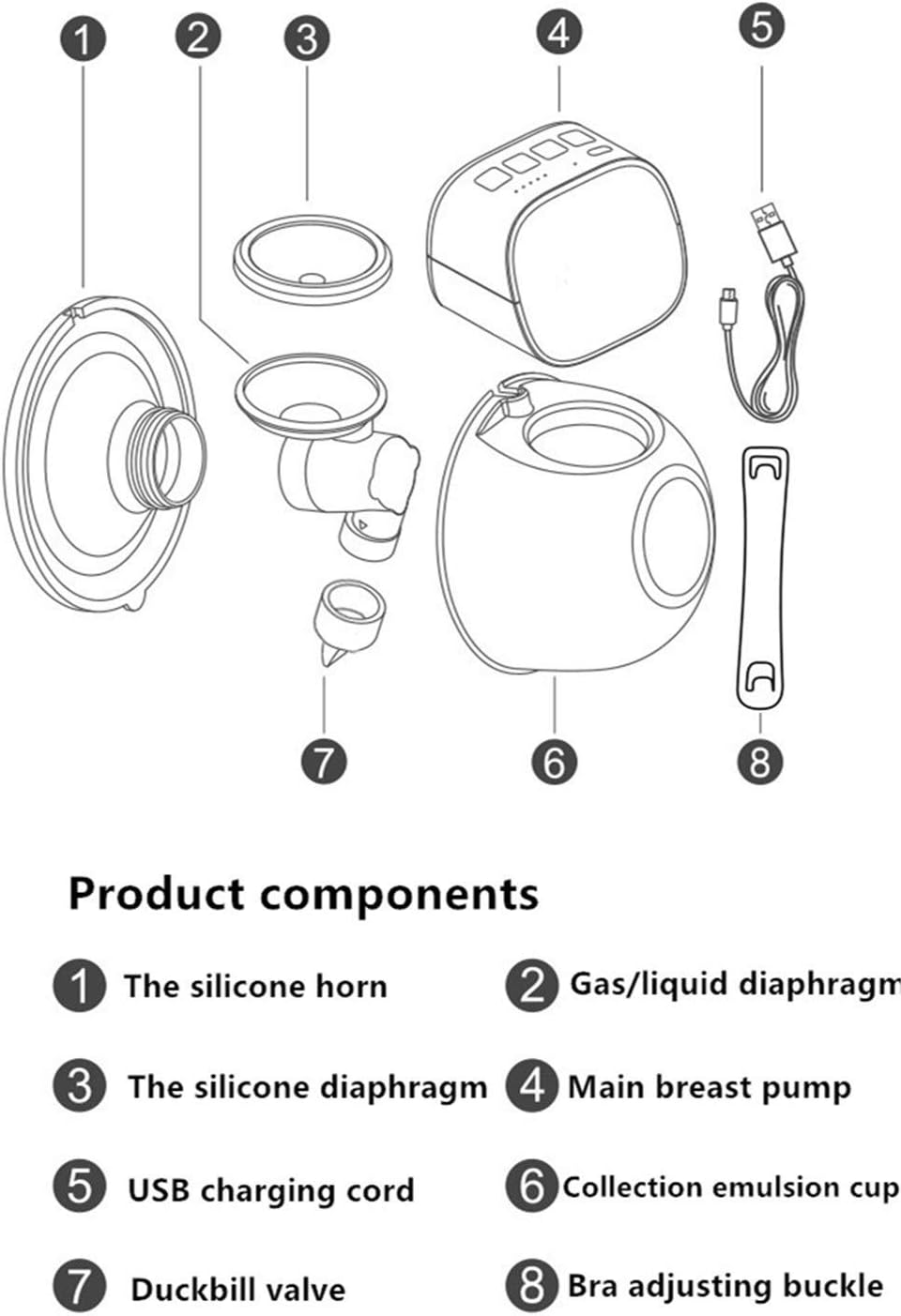 OEM Silicon Breast Pump Set 2 Mode 5 Levels 235g Double Breast Pump