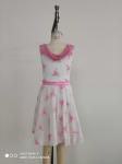 Kids Dance Clothes Material Lycra Cotton Color Pink And White