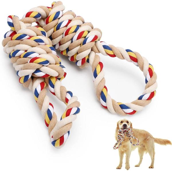 Dogs High Durable Rope Toy Large Interactive Bite Pet Knot Toy Colors Shows Long