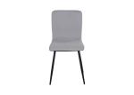 Four Tapered Metal Legs Grey Side Chair With Polyurethane Upholstered