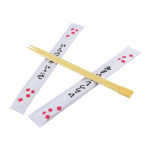 Quality Paper Sleeve Wrapped Custom Bamboo Chopsticks Natural Color wholesale