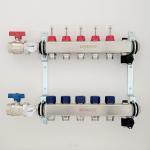 Stainless Steel Central Floor Heating Pipe Manifold , Pex Radiant Floor Heating