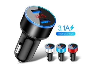 Quality Xiaomi Samsung 3.1A LED Display 15.5W PD Dual USB Car Charger wholesale
