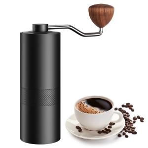 Quality Black 12 Setting Compact Coffee Grinder Dual Bearings Hand Crank Conical Burr Grinder wholesale
