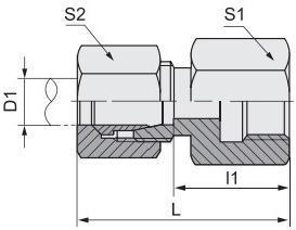 High Pressure Straight Hydraulic Bite Type Fittings Metric Female / Bsp Female 5cm 5CB