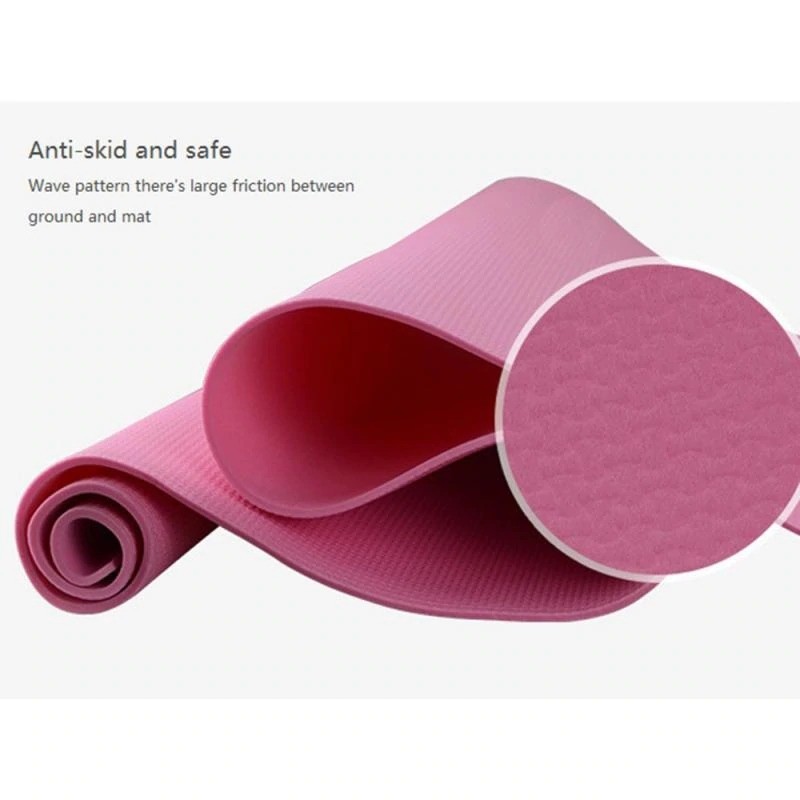 Colorful Anti Slip Yoga Mat , Gym Fitness Thick Exercise Mats With Bandages