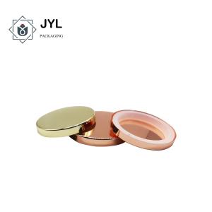 Quality Dustproof RoHs Flat Metal Candle Lids , Rustproof Rose Gold Candle Jar Lids wholesale