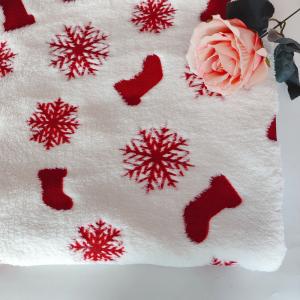 Quality Warp Polyester Flannel Fabric Coated With Red Foil 270GSM For Christmas Garment wholesale