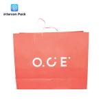 Matt Lamination Kraft Paper Shopping Bags Custom Orange Portable Reusable