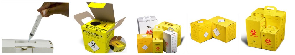 Paper Board Material Medical Sharps Box For Medical Hospital And Clinic