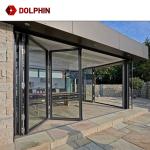 Waterproof Aluminium Balcony Outdoor BiFold Door Glass Customized