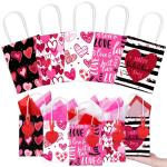 Custom Color Accepted 2024 Valentine's Day Love Shopping Kraft Paper Bags with