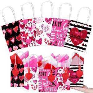 Quality Custom Color Accepted 2024 Valentine's Day Love Shopping Kraft Paper Bags with Handle wholesale