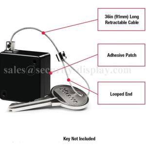 Quality 3M Adhesive Anti Theft Locking Retractable Key Chain wholesale