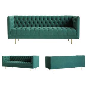 Quality Luxury Green Velvet Modular Sofa Pull Clasp Sofa American Style 80cm height wholesale