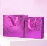 Stand Up 210gsm Craft Paper Gift Bag With Handles Hot Stamping Handbag