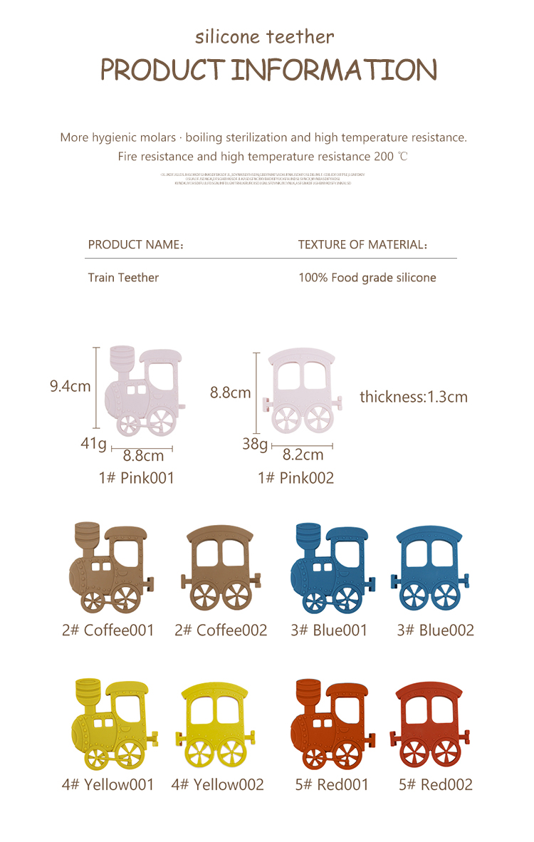Little Train Silicone Baby Teether For Necklace Toy Non Toxic