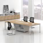 Meeting Room Oak Color Wood 6 Person Modern Conference Table