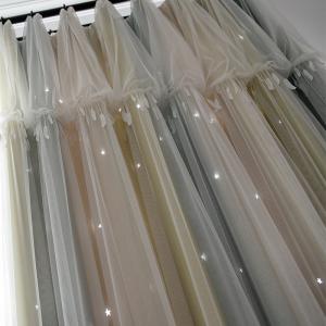 Quality Linen Embroidered Sheer Panel Curtains 100% Polyester Blackout wholesale