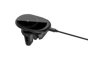 Quality Black Mini 15W Fast Magnetic Charger Car Wireless Charger wholesale