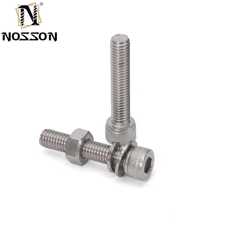 Oval Head Metric M1.6 M2 M3 M4 M5 M6 DIN912 Hexagonal Socket Stainless Steel Screw/Bolt Nut And Washer