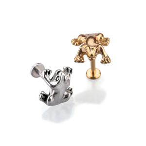Quality Wholesale body piercing jewelry frog shape labret ring lip stud wholesale