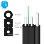 FTTH Aerial Fiber Optic Cable 2core Outdoor Drop Fiber Cable With LSZH Black