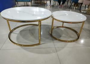 Quality Space Saving 80cm 60cm Round Marble Top Coffee Table wholesale