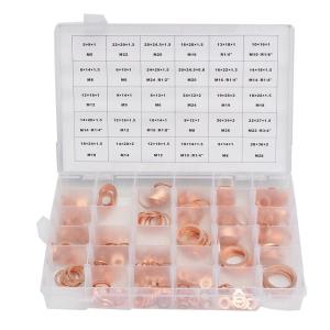 Quality 568pcs 30 Sizes Metric Copper Flat Ring Washer Gaskets Assortment Set Kit IMPA813080 wholesale