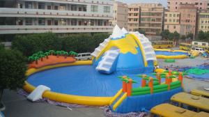 Quality UV Resistance PVC Tarpaulin Inflatable Water Park With Pool Well Tailed wholesale