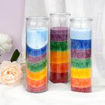 Glass Jar Scented Rainbow 7 Day Prayer Chakra Candles