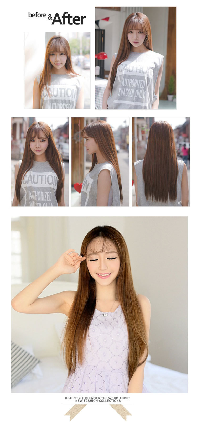 Straight Popular Synthetic Human Hair Extensions , New Stylish Comfortable Synthetic Fibre Hair Extensions