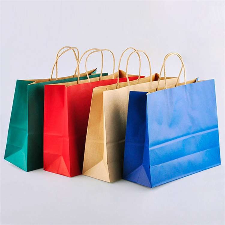 Black Personalized Shopping Tote Paper Bags Private Logo Printed