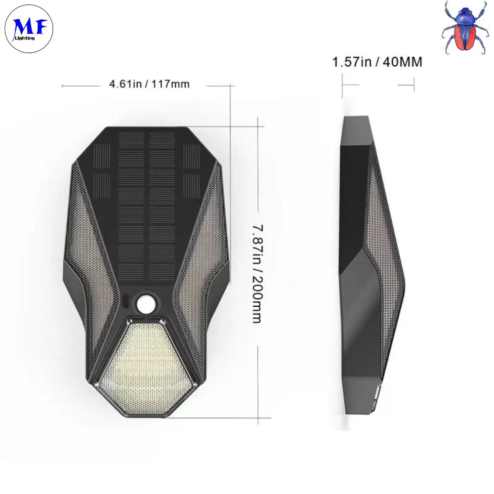 4W Outdoor Waterproof IP65 LED Dusk to Dawn Outdoor Lighting Security Lights Garden Light Solar Wall Light with Remote Control