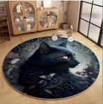 Round Cat Living Room Floor Carpets Polyester fiber 100*100cm