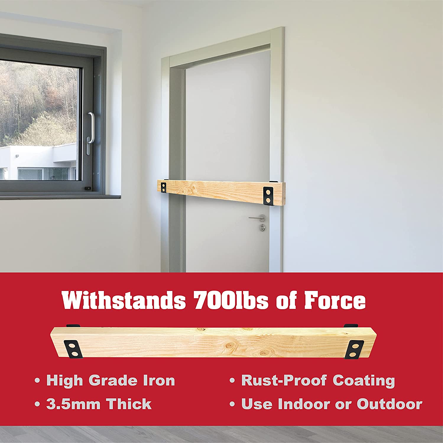 1mm Iron Steel U Bracket for Heavy Duty 2x4 Door Barricade Durable and Sturdy Design