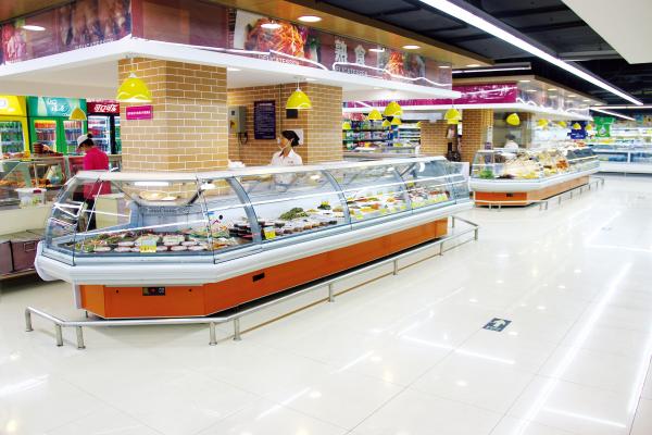 Energy Efficient Countertop Refrigerated Display Case Merchandizer For Sausage