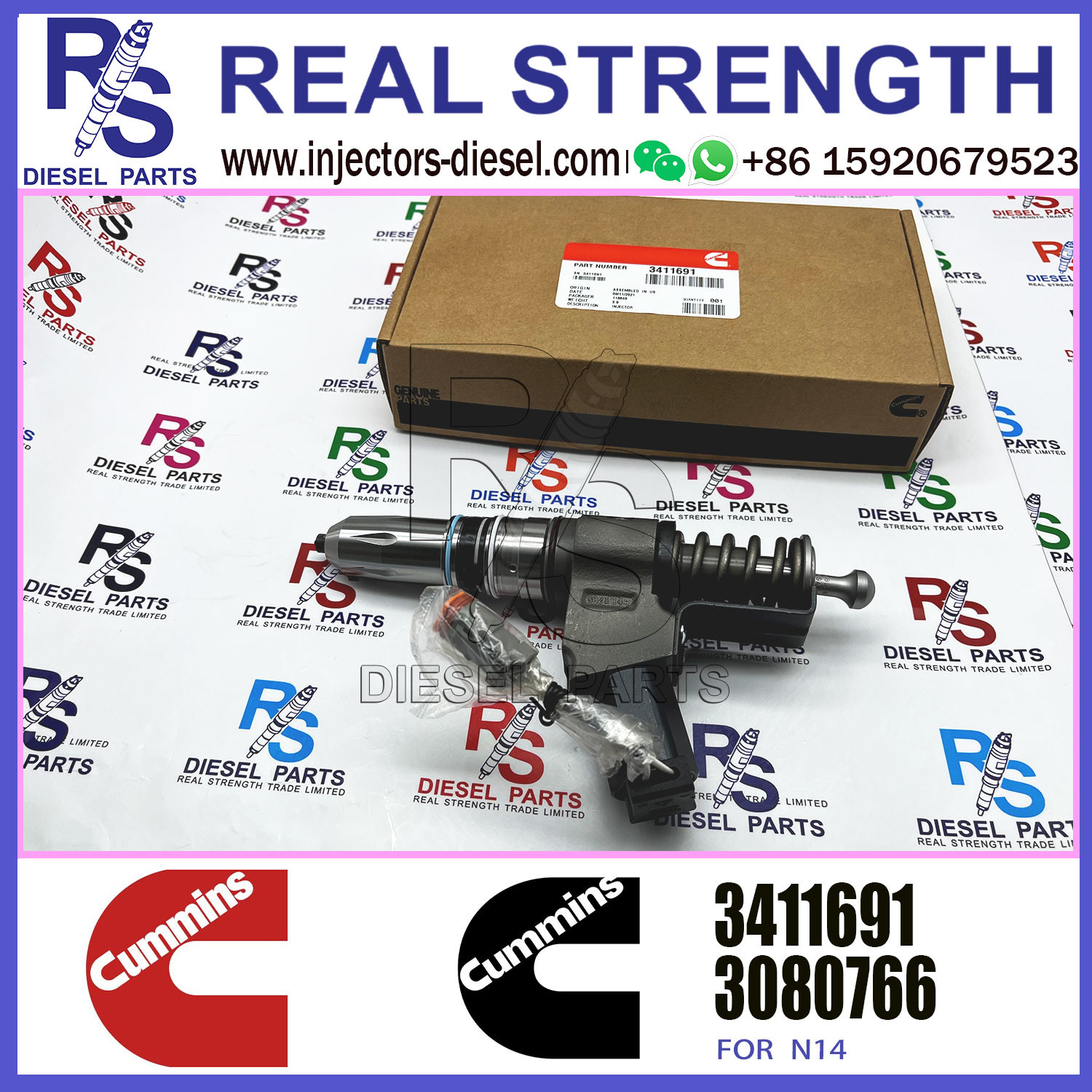 N14 Series Engine Common Rail Fuel Injector 4307516 3411691 3087560 3411765 For Cummins