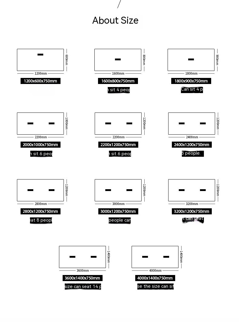 Customizable White Conference Table Simple Long Table for Multi Negotiation in Office