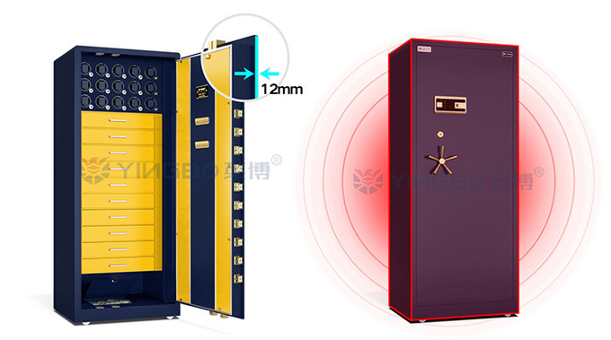 H1800mm Dual Alarm Intelligent Jewelry Watch Winder Safe Box Solid Steel