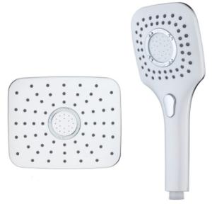 Quality ABS material shower head handheld shower square top shower spray shower set three flows bathroom accessories wholesale
