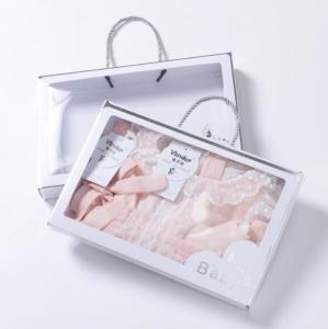 Quality Baby Clothes Cardboard Gift Packaging Boxes Glossy Lamination With PVC Window wholesale
