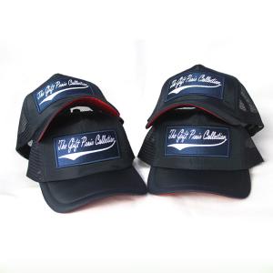Quality Drak Blue Black Mesh Trucker Caps 5 Panel Embroidered Logo ODM wholesale