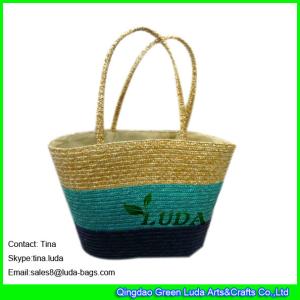 Quality LUDA summer straw tote bag plaited wheat straw beach bags on sale wholesale