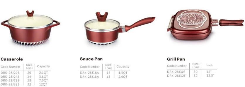 cookware set with energy-saving bottom nonstick cookware set aluminium cookware set