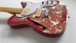 Custom Flower Power F-Holes Tele Electric Guitar