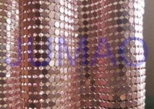 Quality 4 Mm Rose Gold Metal Mesh Fabric , Ring Connection Aluminum Brass Mesh Fabric wholesale