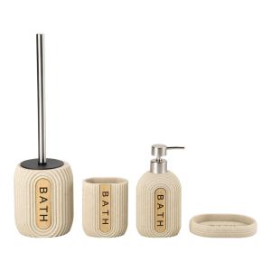 Quality Sand Stone Bathroom Accessories Sets Oval Shape With Wood Letter Printed wholesale