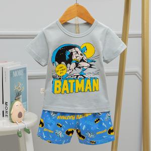 Quality Printed Thin Cotton Pyjama Set 58cm Bust Childrens Batman Pyjamas For 90cm Height wholesale